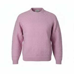 Vintage Arielle Pastel Pink Textured Knit Sweater USA M/L Coquette READ